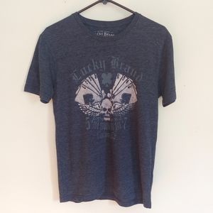 Lucky Brand Skull And Aces Too Tough To Die Short Sleeve Top